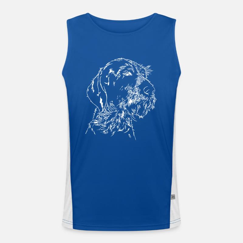 DEUTSCH DRAHTHAAR Wilsigns Jagdhund Jäger Geschenk Funktionelles Kontrast-Tank Top für Männer 
