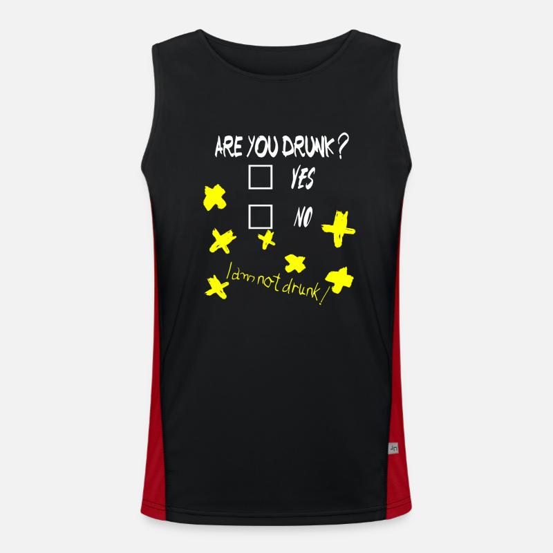 I am not Drunk - Men's Functional Contrast Tank Top  - black/red