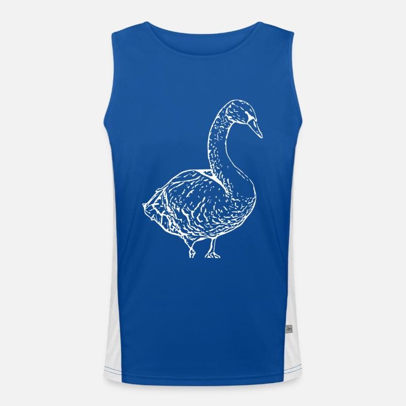 Swan White Duck Bird Goose Men's Functional Contrast Tank Top 
