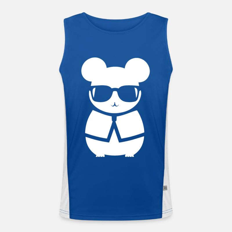 Funny Hamster with Sunglasses Hamsters Men's Functional Contrast Tank Top 