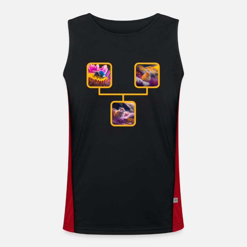 Tier Collage Funktionelles Kontrast-Tank Top für Männer 