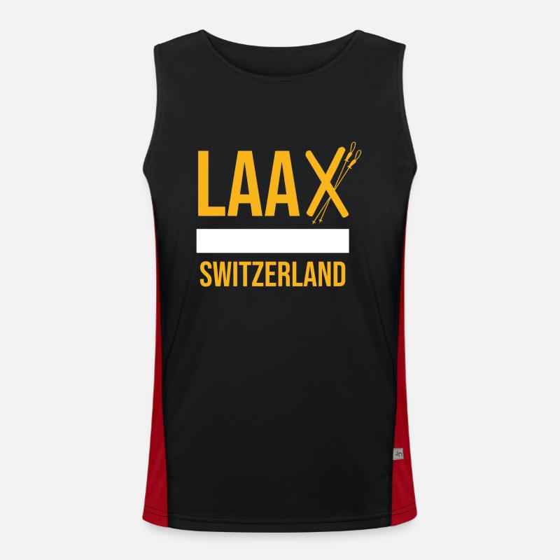 Laax Traumort Graubünden Laax Funktionelles Kontrast-Tank Top für Männer 