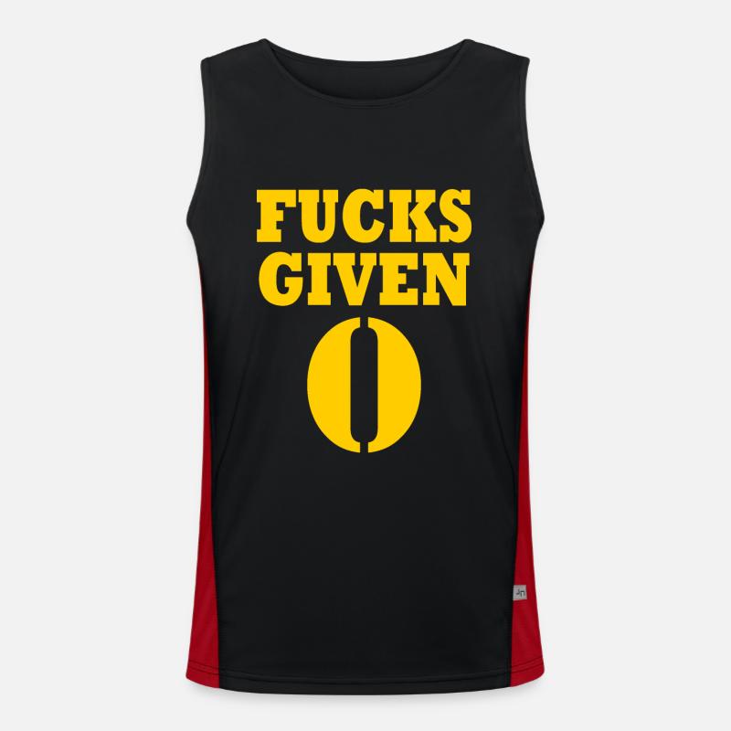 Zero fucks given Funktionelles Kontrast-Tank Top für Männer 