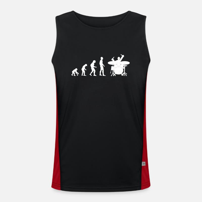 drummer evolution - Men's Functional Contrast Tank Top  - black/red