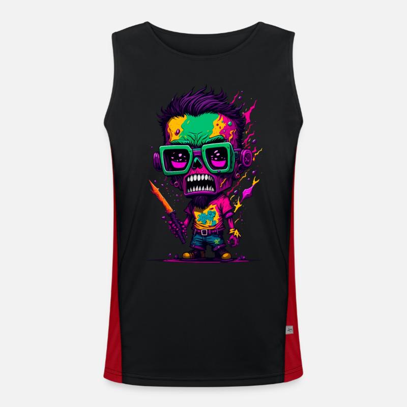 Bunter cooler Zombie Funktionelles Kontrast-Tank Top für Männer 