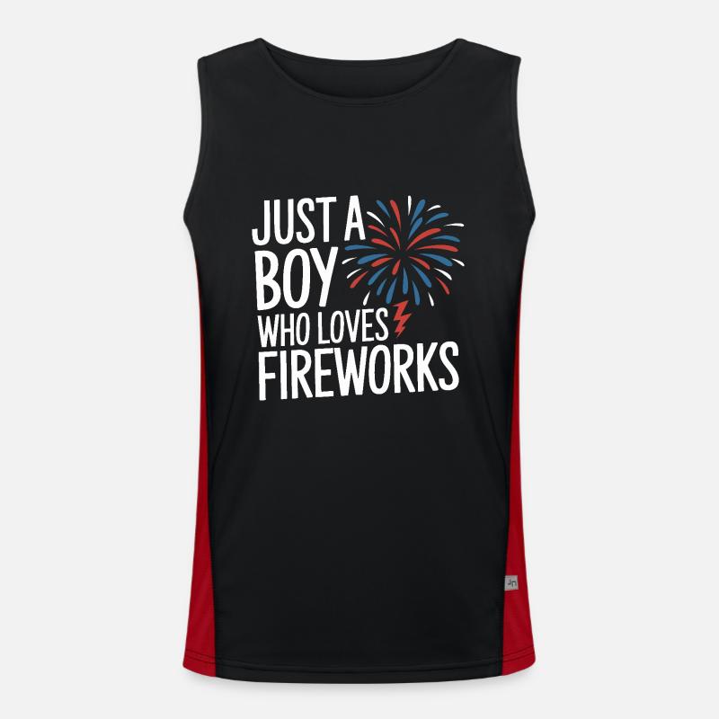 Pyrotechnics Fireworks Pyrotechnics - Men's Functional Contrast Tank Top - black/red