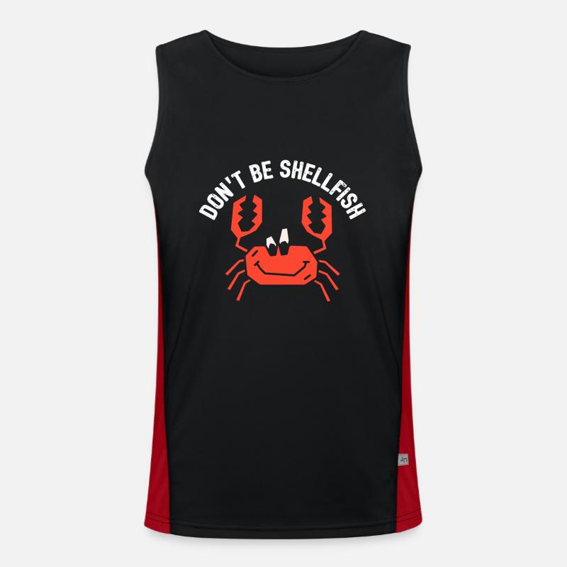 Crab Dont Be Shellfish - Men's Functional Contrast Tank Top  - black/red