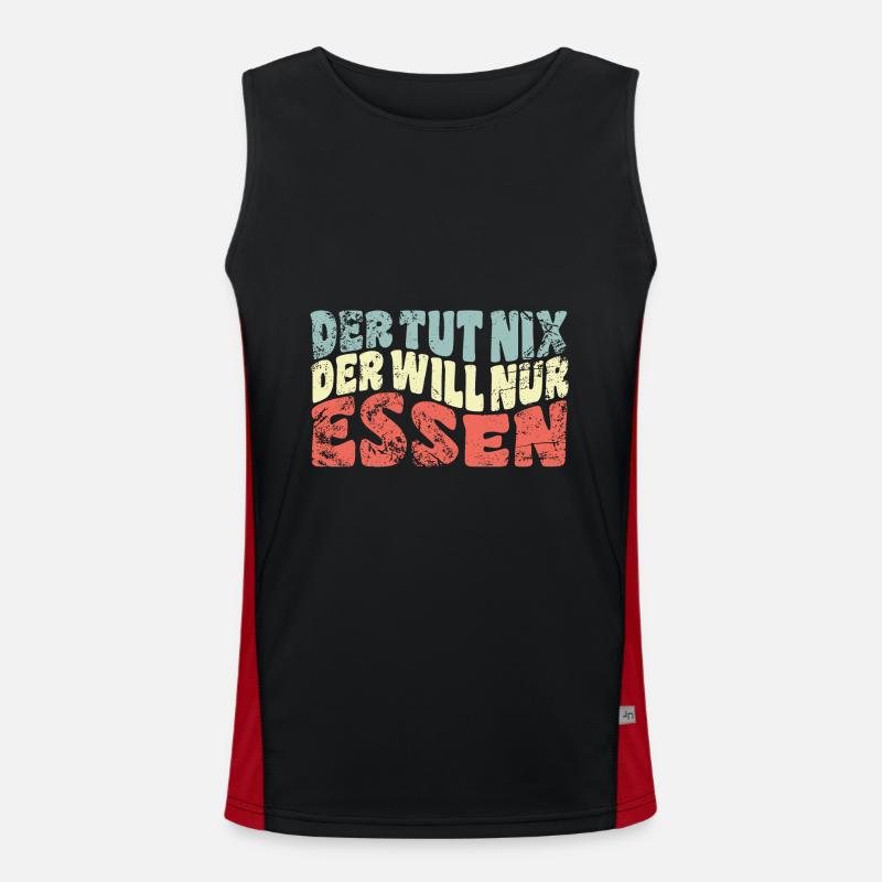 Der tut nix, der will nur Essen - Spruch Funktionelles Kontrast-Tank Top für Männer 