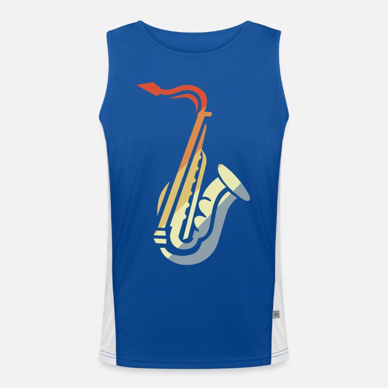 Saxophone Sketch Vintage Men's Functional Contrast Tank Top 