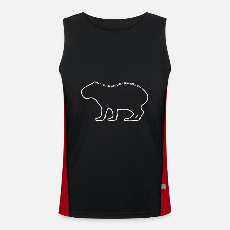I just really like capybaras ok - Ouline - Spruch Funktionelles Kontrast-Tank Top für Männer 