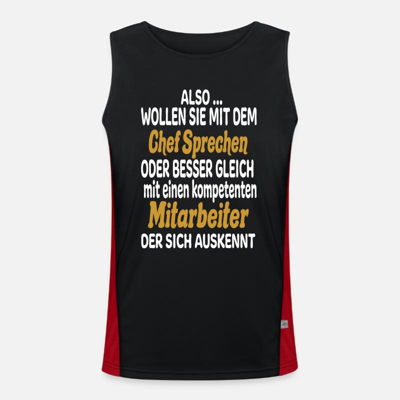 Wollen Sie Mit Chef Sprechen Oder Mitarbeiter Funktionelles Kontrast-Tank Top für Männer 