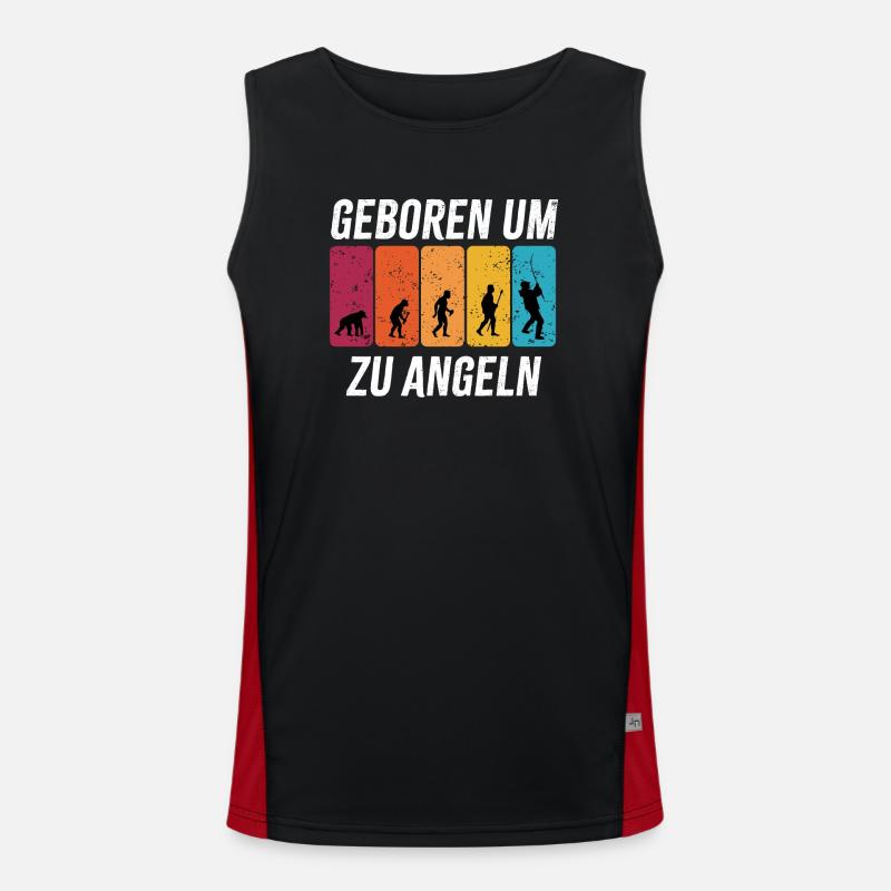 Geboren um zu Angeln - Angler Evolution Funktionelles Kontrast-Tank Top für Männer 