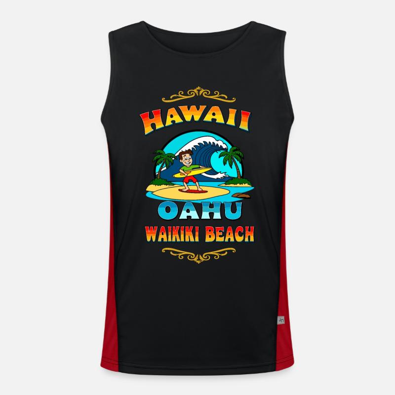 Surfeur d’Hawaï Débardeur respirant contrasté Homme 