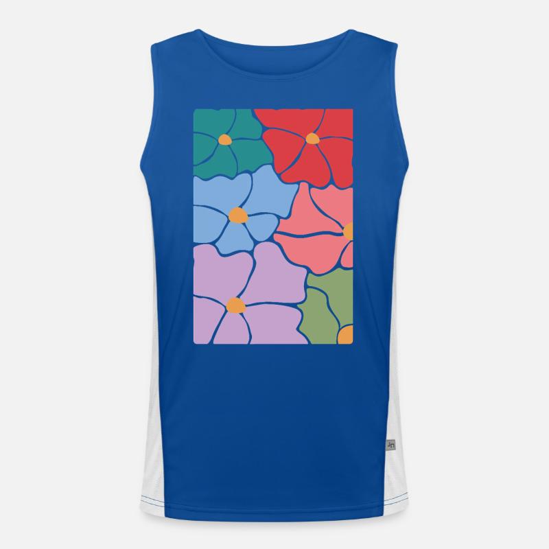 Boho Flora Flowers Men's Functional Contrast Tank Top 