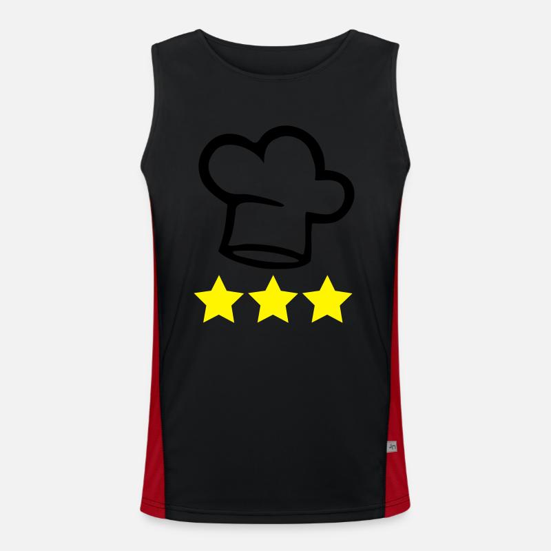 Kochmütze 3 Sterne kochen Funktionelles Kontrast-Tank Top für Männer 