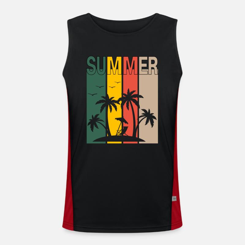 Summer Beach Men's Functional Contrast Tank Top 