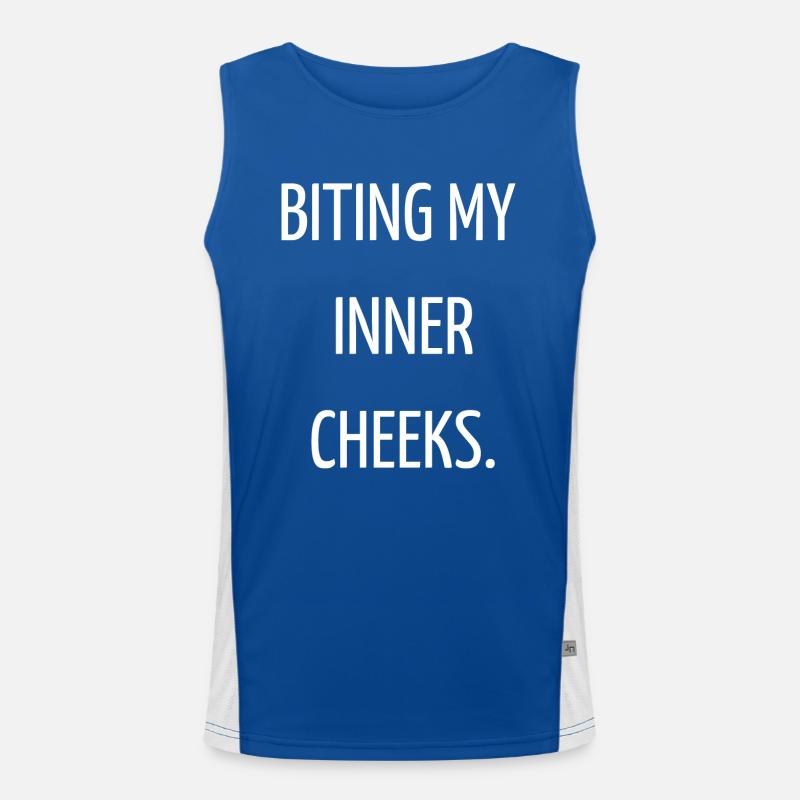 Biting my inner cheeks Men's Functional Contrast Tank Top 