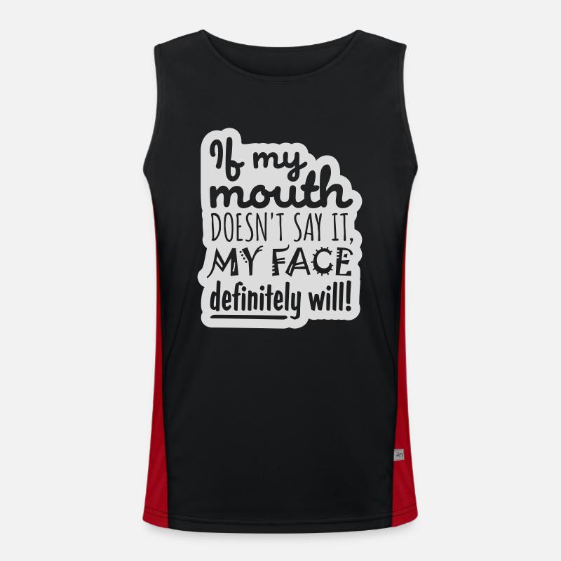 my face definitely will - Men's Functional Contrast Tank Top  - black/red