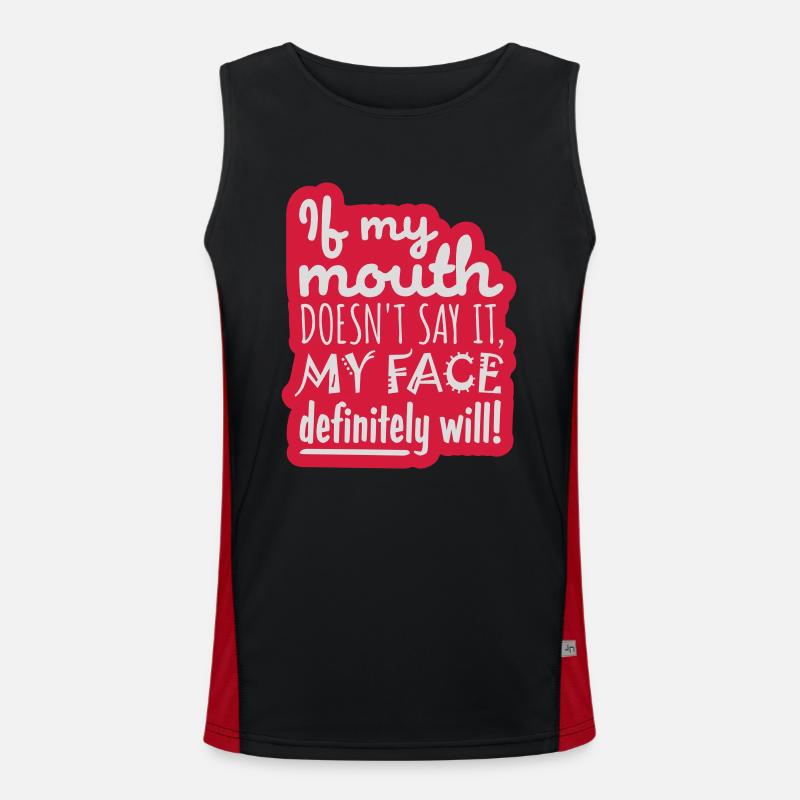 my face definitely will - Men's Functional Contrast Tank Top - black/red