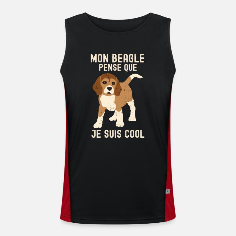MON BEAGLE PENSE QUE JE SUIS COOL Débardeur respirant contrasté Homme 
