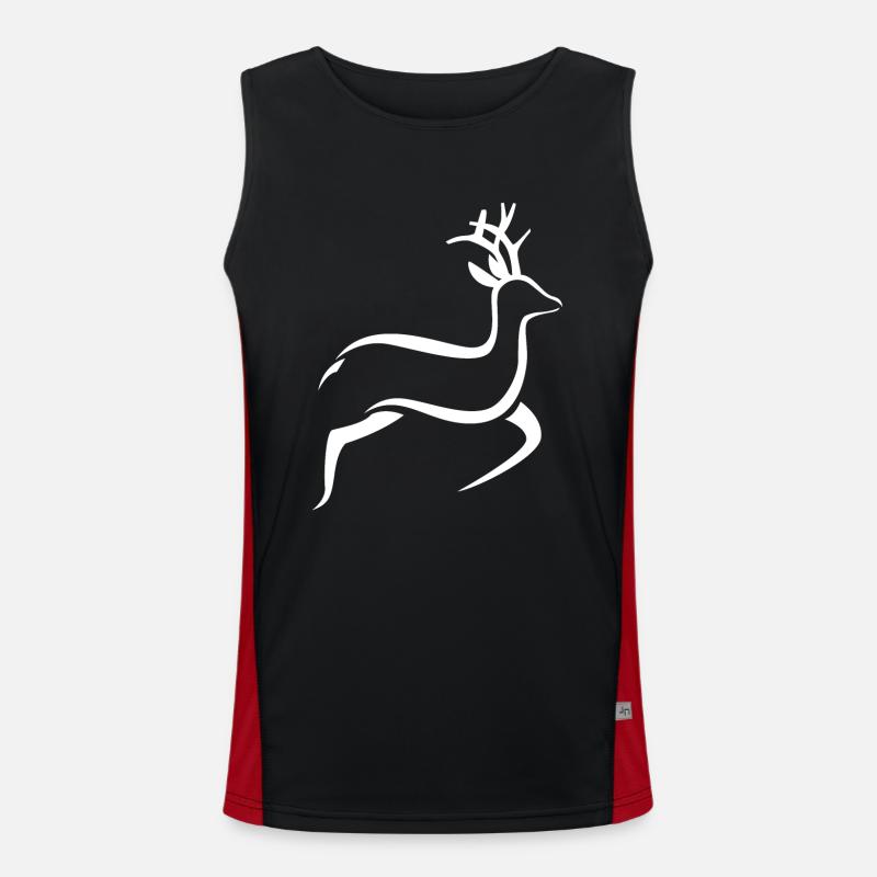 springender Hirsch Funktionelles Kontrast-Tank Top für Männer 