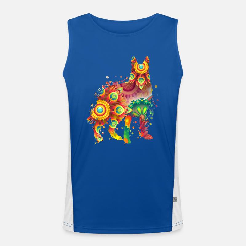 German Sheperd Deutscher Schäferhund Hundedesign Funktionelles Kontrast-Tank Top für Männer 
