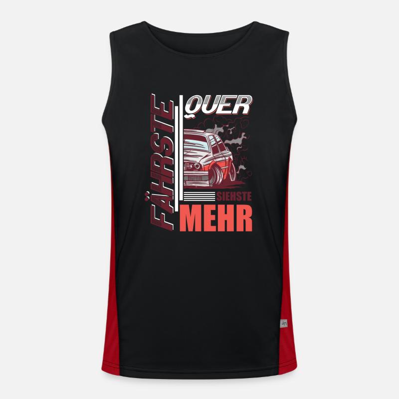 Fährste Quer siehste Mehr Funktionelles Kontrast-Tank Top für Männer 