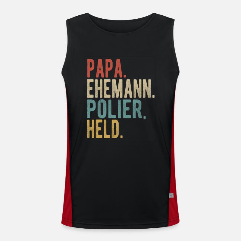 Polier Papa Ehemann Held Funktionelles Kontrast-Tank Top für Männer 