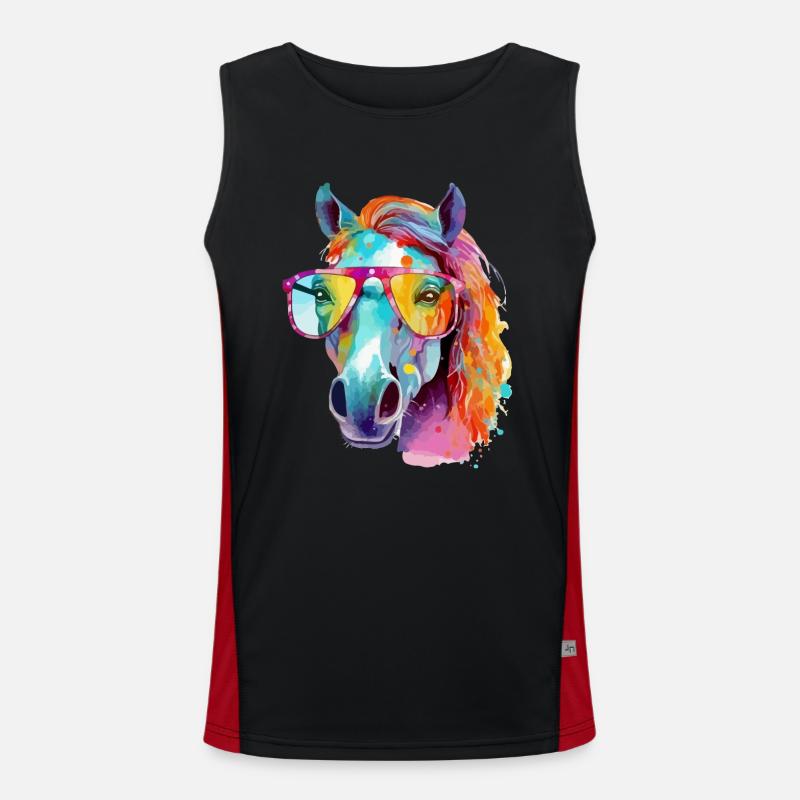 Mana, die bebrillte Stute Funktionelles Kontrast-Tank Top für Männer 