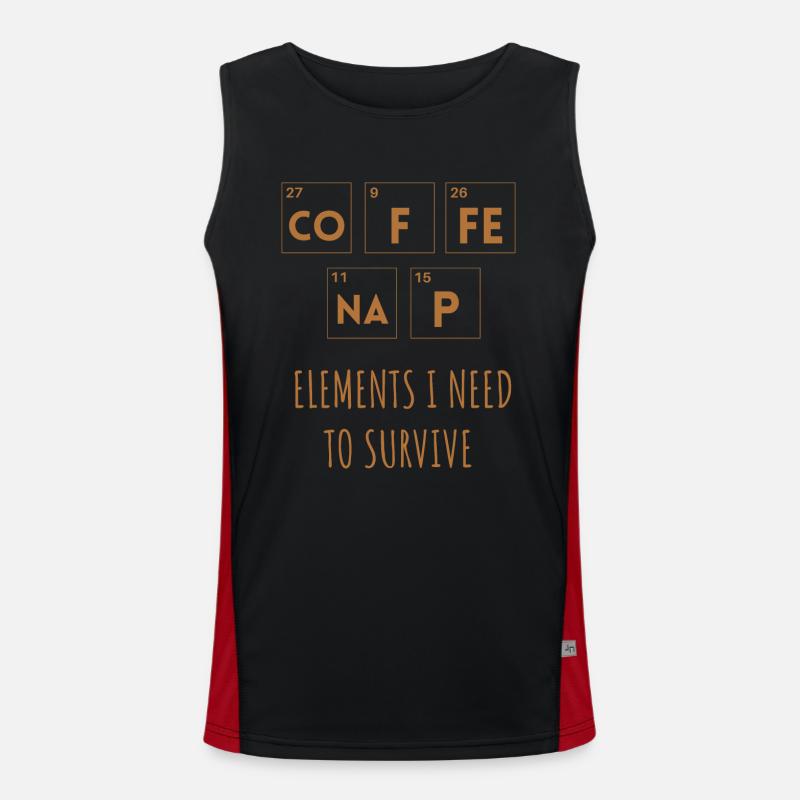 Coffee And Nap Elements I Need To Survive Men's Functional Contrast Tank Top 