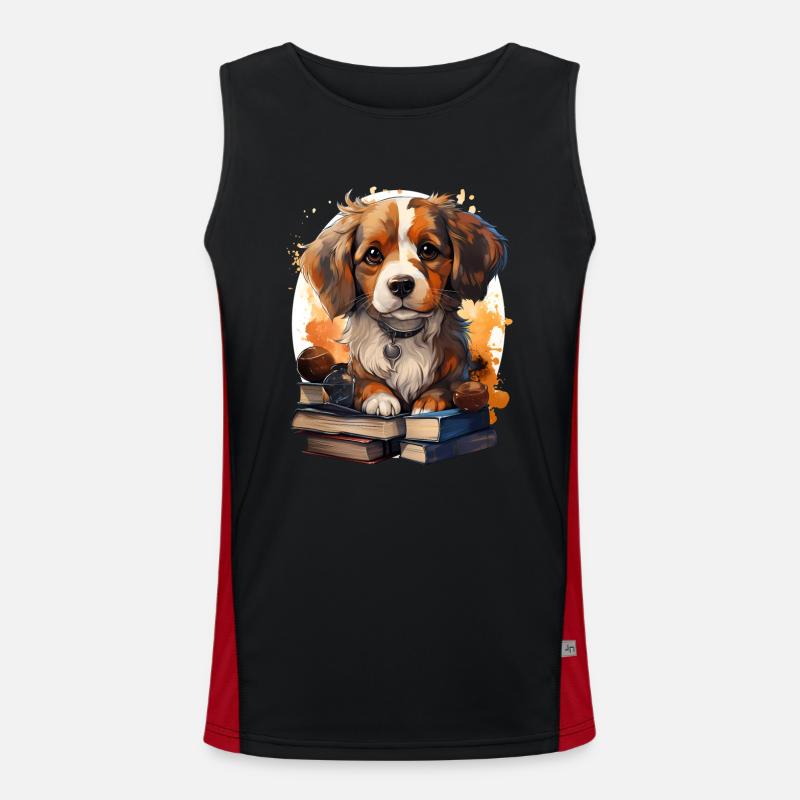 Beagle - Men's Functional Contrast Tank Top  - black/red