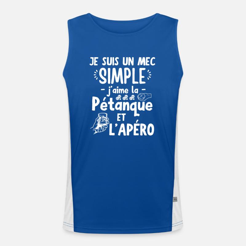 Mec simple pétanque et Apéro apéritif Débardeur respirant contrasté Homme 