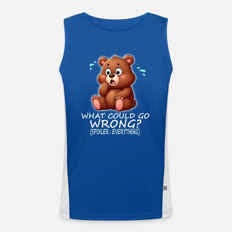 Cute bear What could possibly go wrong? Men's Functional Contrast Tank Top 