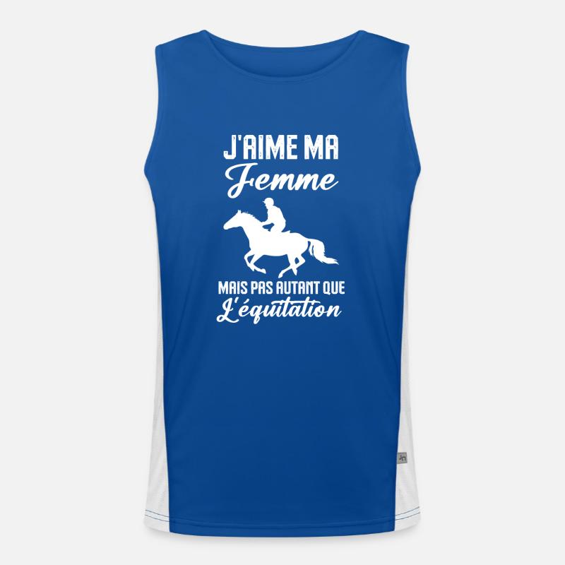 J aime l équitation Débardeur respirant contrasté Homme 