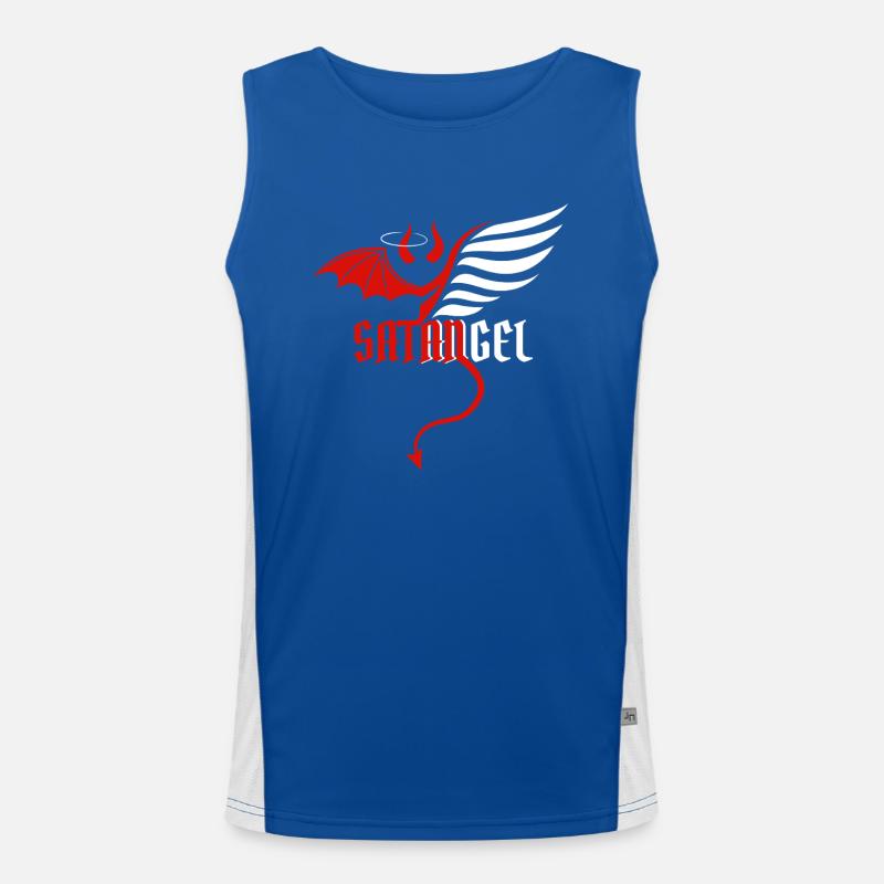 Angel devil devil good evil good evil joke Men's Functional Contrast Tank Top 