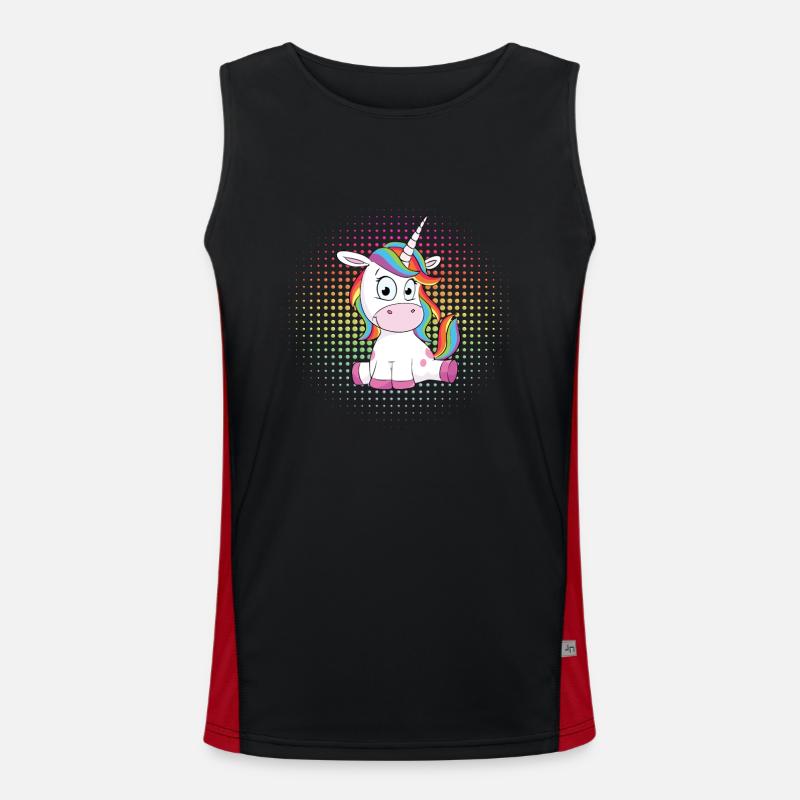 Süßes Einhorn Funktionelles Kontrast-Tank Top für Männer 