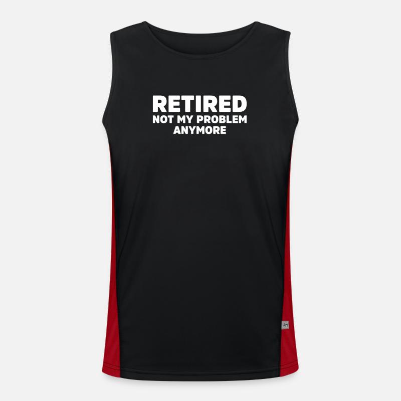 Not My Problem - Men's Functional Contrast Tank Top  - black/red