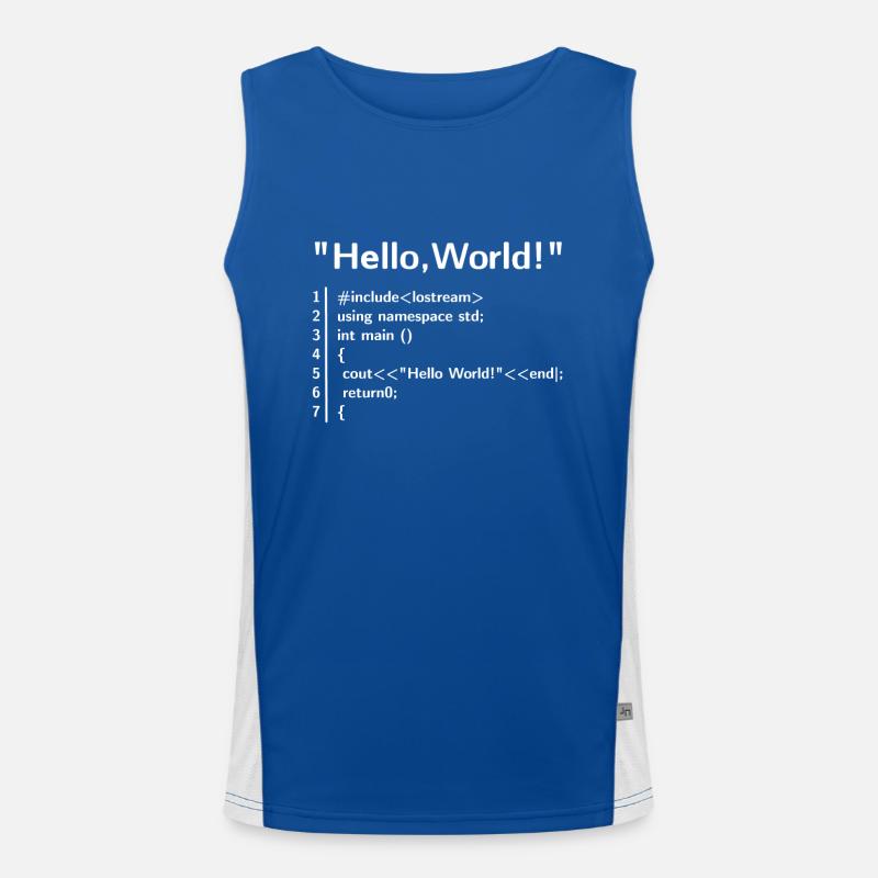 Hello Welt Programm - Programmierer T-Shirt Funktionelles Kontrast-Tank Top für Männer 