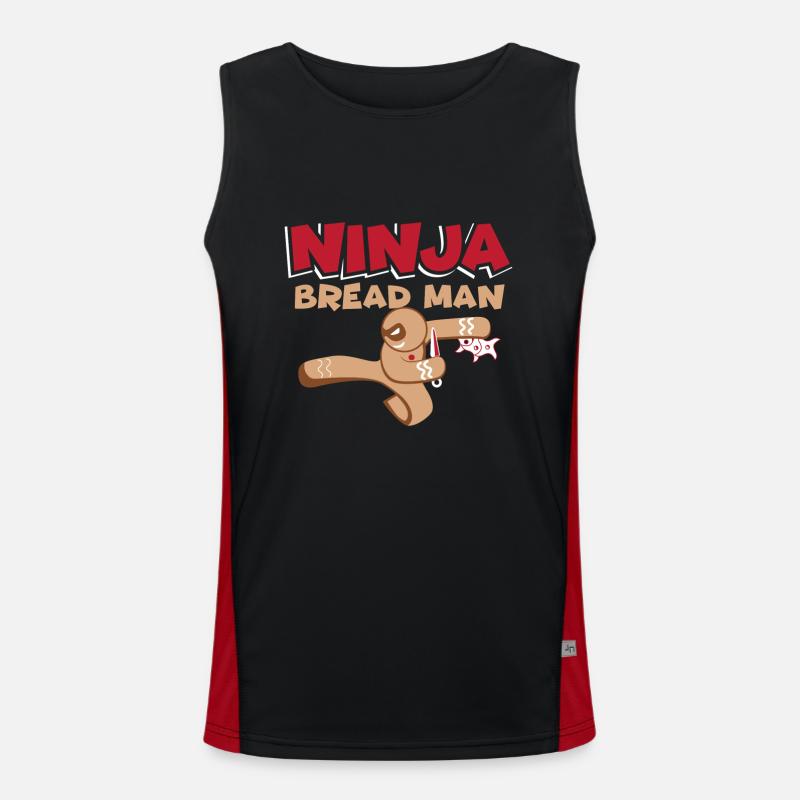 Ninja Lebkuchen Mann Ginga Ginja Geschenk Funktionelles Kontrast-Tank Top für Männer 
