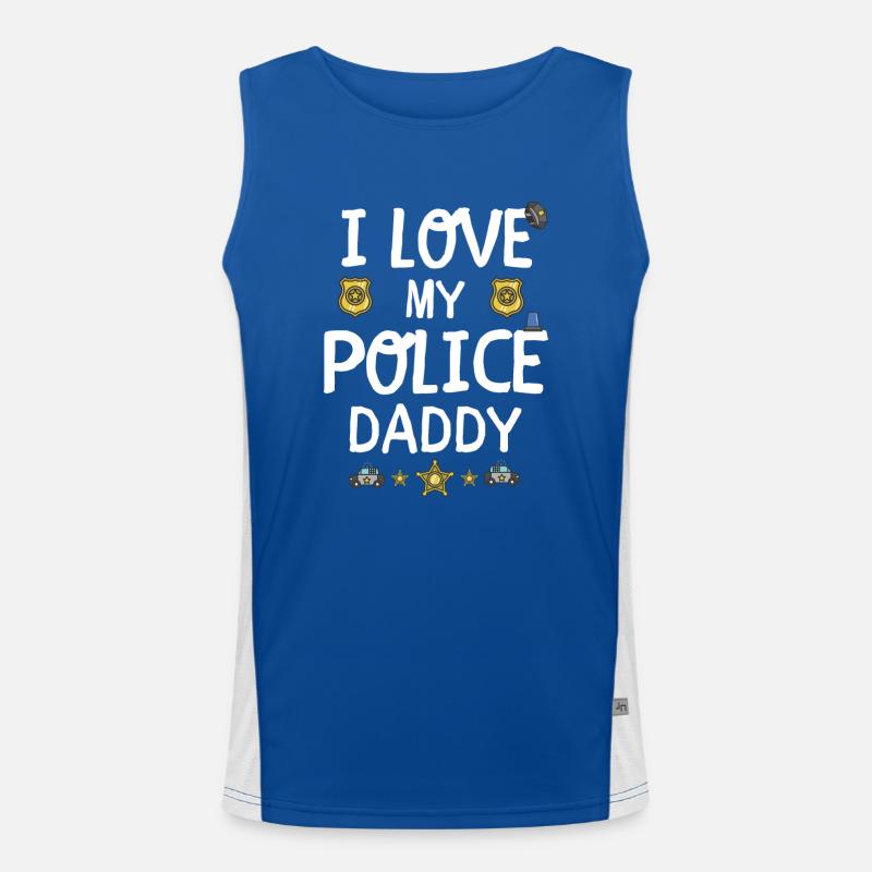 Polizei Papa daddy Officer Polizist Geschenk Funktionelles Kontrast-Tank Top für Männer 