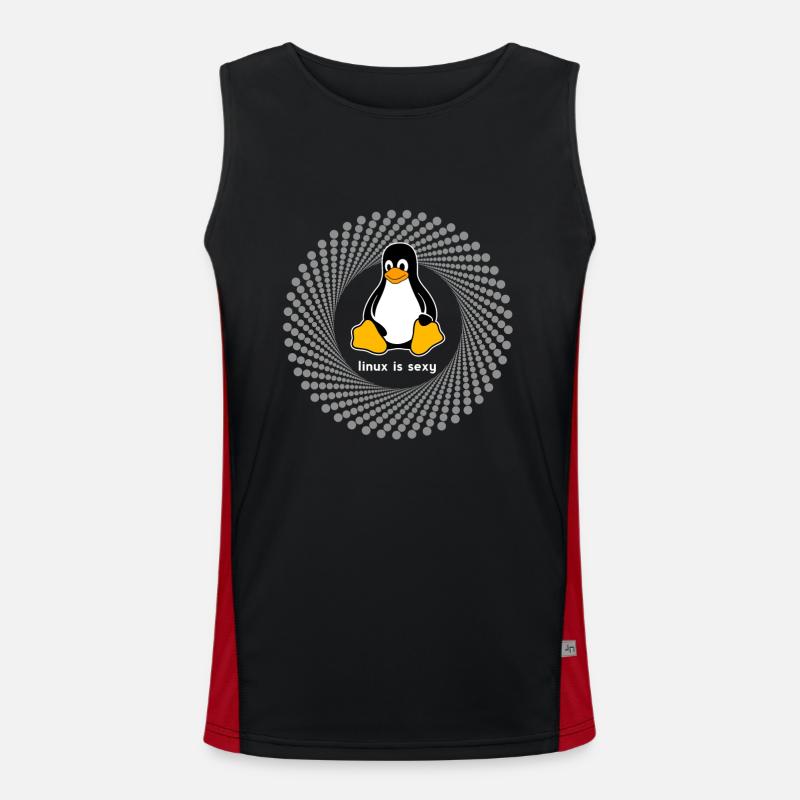 Penguin pc Computer Nerd sysadmin program geek Men's Functional Contrast Tank Top 