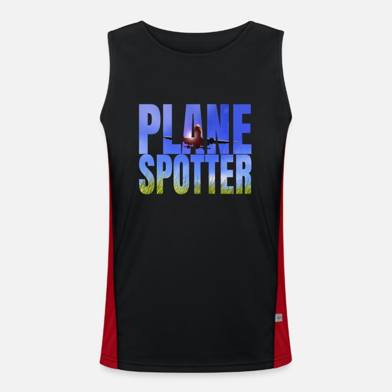 Plan Spotter Design as a gift Men's Functional Contrast Tank Top 