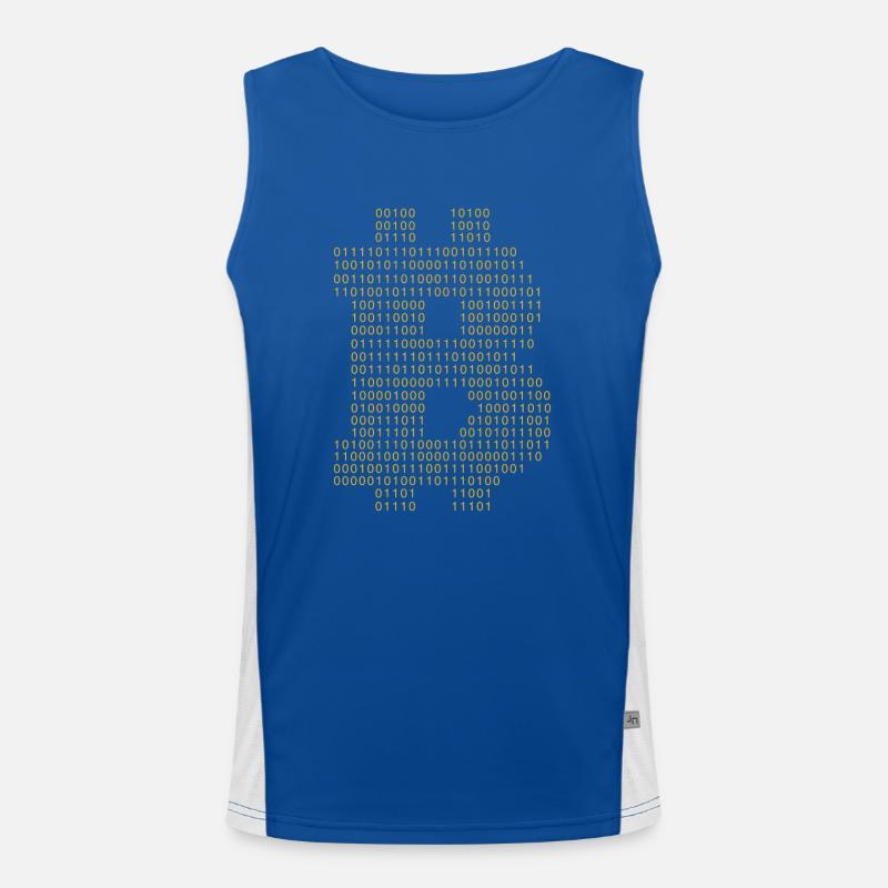 Bitcoin Code Blockchain Cryptocurrency HODL Men's Functional Contrast Tank Top 