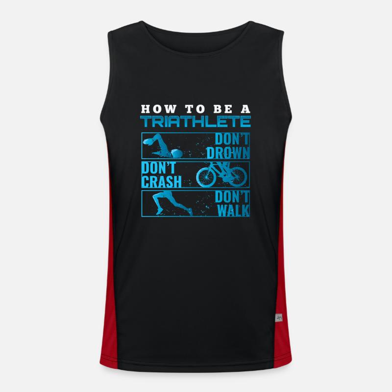 Triathlon Tshirt Gift Evolution Men - Men's Functional Contrast Tank Top  - black/red