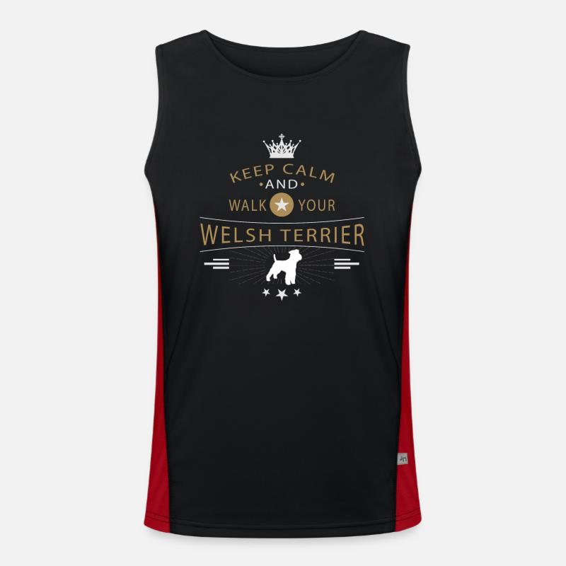 Shirt Welsh Terrier Débardeur respirant contrasté Homme 