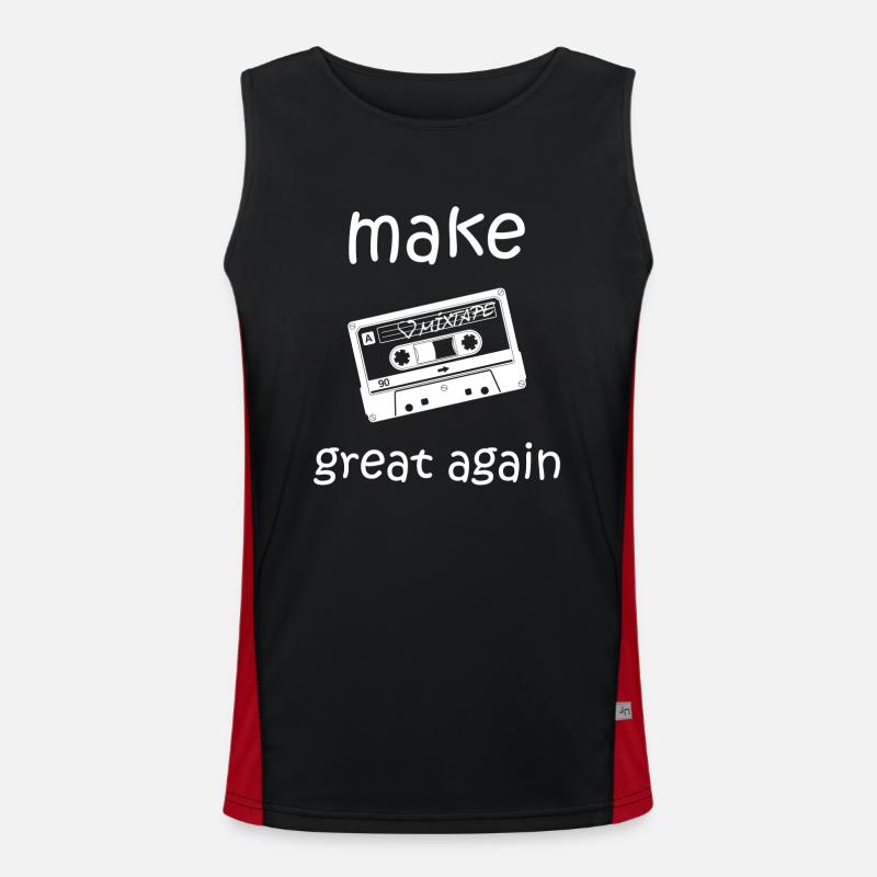 make kasette great again - Men's Functional Contrast Tank Top  - black/red