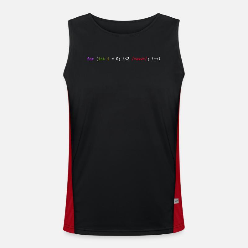 Programmierer, Software, Informatik, Developer - Funktionelles Kontrast-Tank Top für Männer  - Schwarz/Rot