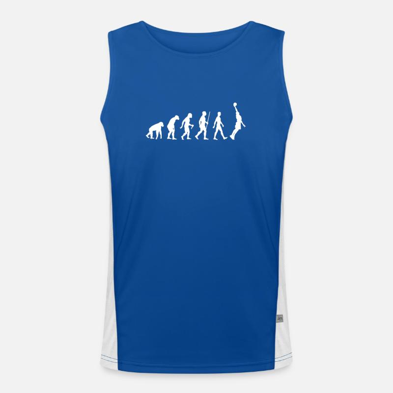 Basketball Evolution Geschenk Funktionelles Kontrast-Tank Top für Männer 