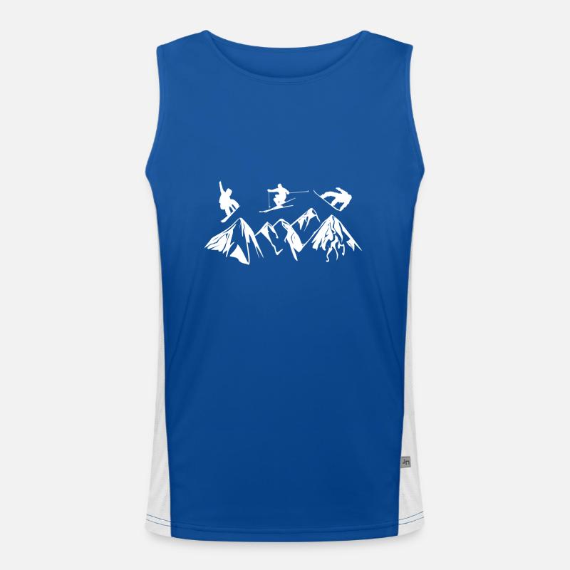 Skifahren, Skigebiet, Skiurlaub, Skilift, Skispri Funktionelles Kontrast-Tank Top für Männer 