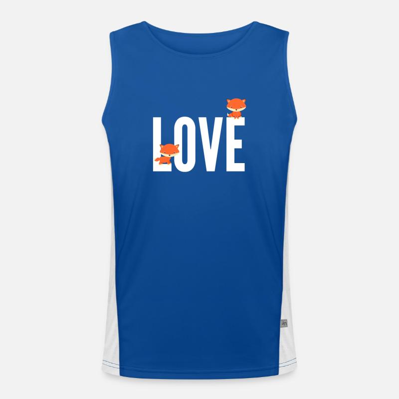 Fuchs Love Fox Funktionelles Kontrast-Tank Top für Männer 